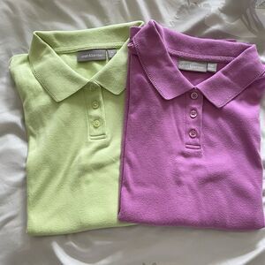 Croft & Barrow Sleeveless Polo Shirts Womens Size Large‎ Set Of Two Pink Green